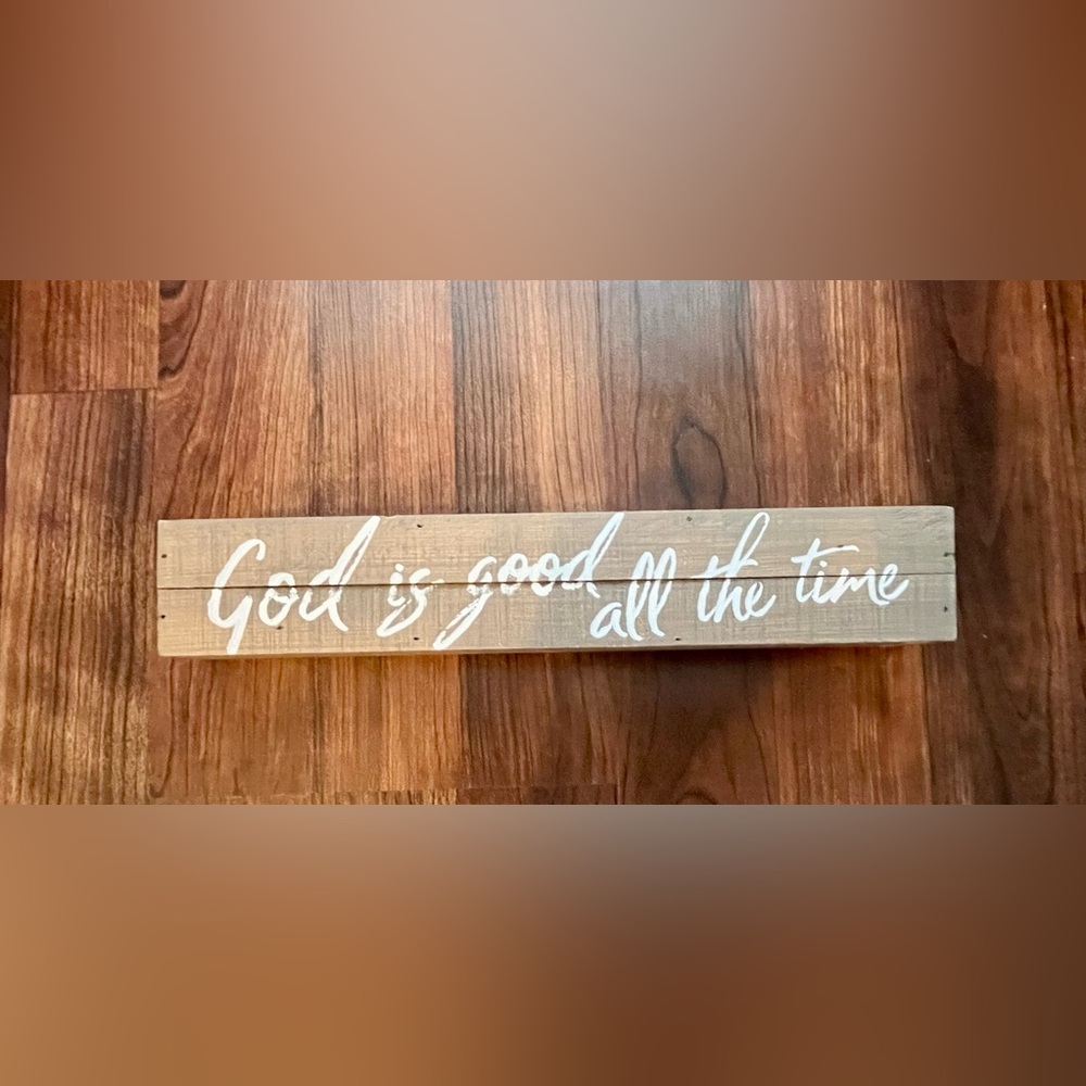 God is good all the time wood decor! Place this in the living room or office☺️